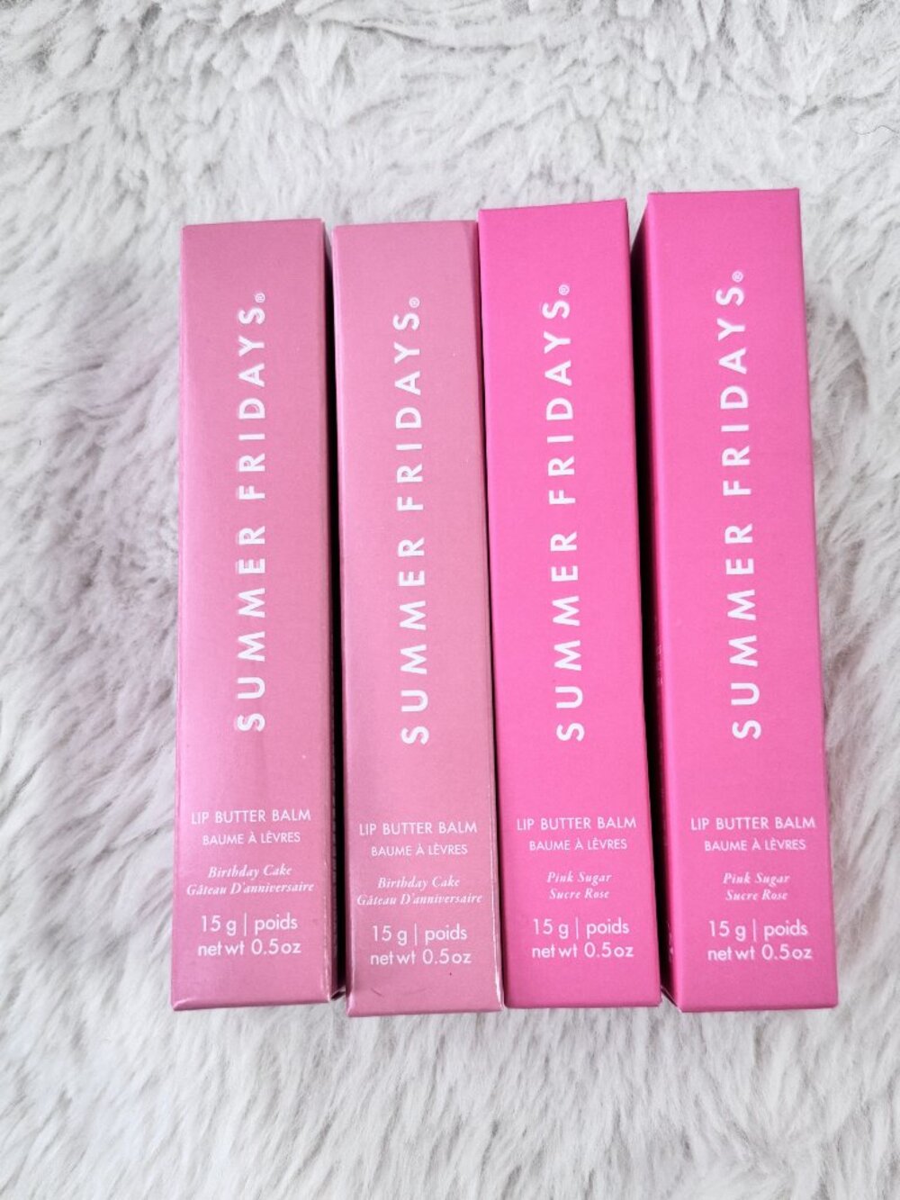 4pack/Pink Sugar 2 + Birthday Cake 2/Summer Fridays Lip Butter Balm Conditioning